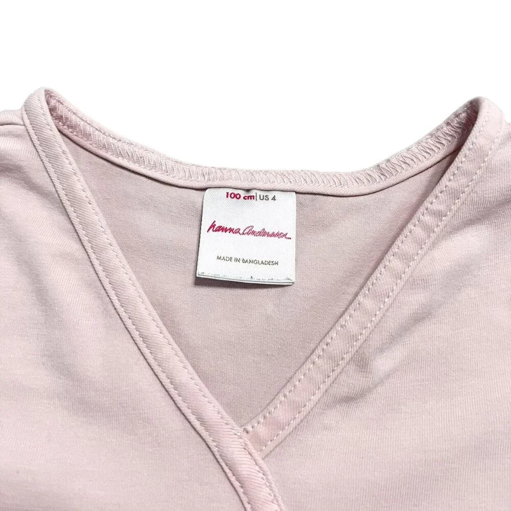 Hanna Andersson Sz 100 (4) Pink Wrap Twirl Dress